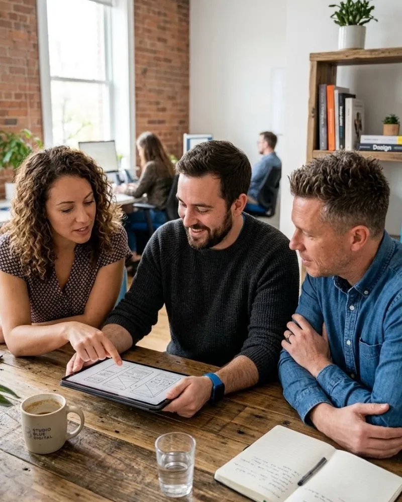 Studio Blue Digital team workspace - authentic local context