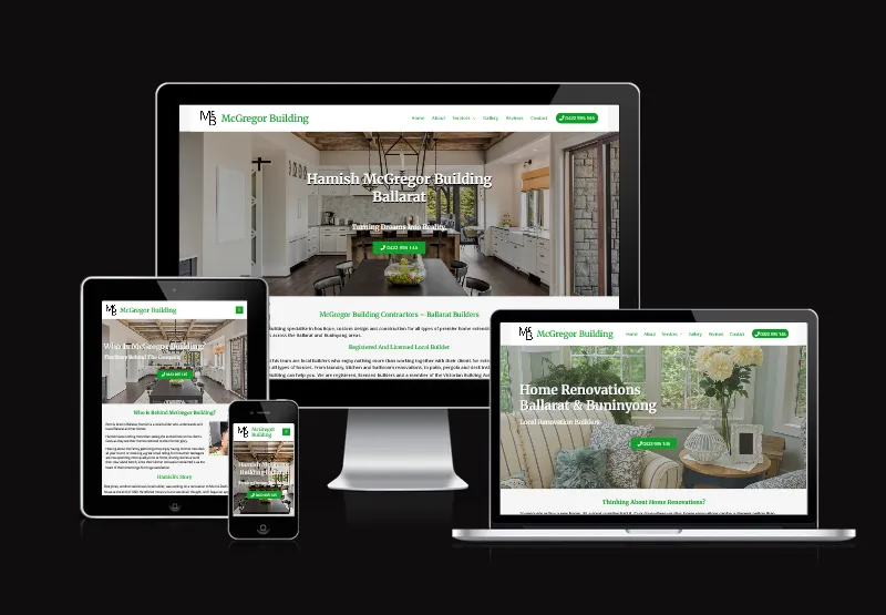 McGregor Building custom responsive website design for desktop, tablet, and mobile