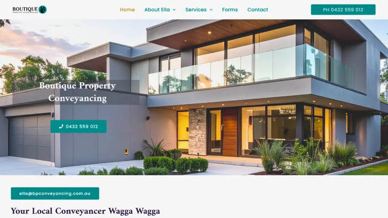 Boutique Property Conveyancing website screenshot