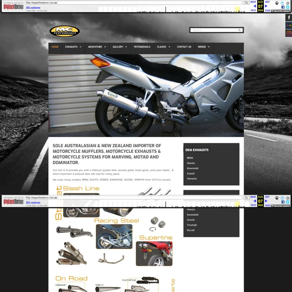 MC Performance old website before renovation