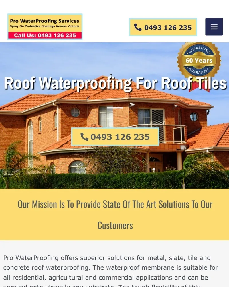 Pro Waterproofing Services website renovation hero