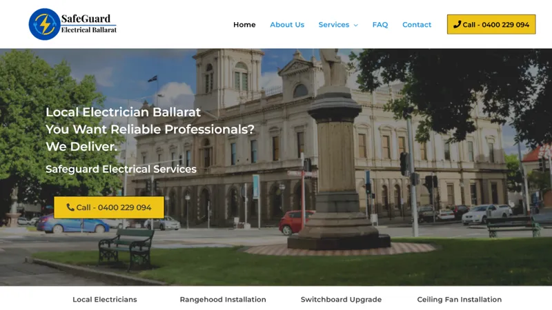 SafeGuard Electrical website screenshot