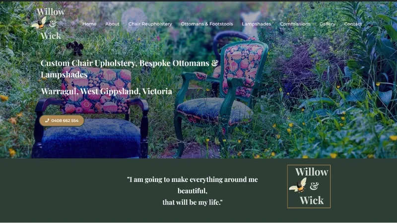 Willow and Wick website screenshot